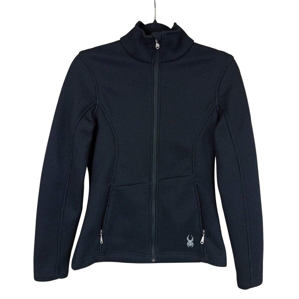 Spyder Core Black Zip Up Long Sleeve Sweater Size M
